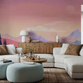 Pink Mountains Mural Wallpaper - room preview 02