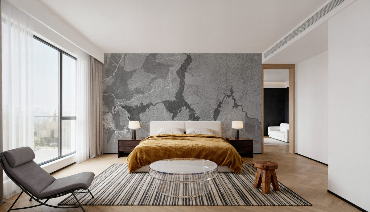 Lake Mead Grey Mural Wallpaper - room preview 02