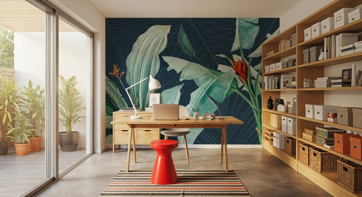 Unfinished Leaves Mural Wallpaper - room preview 02