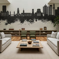 Duisburg Germany Skyline Black & White Mural Wallpaper - room preview 02