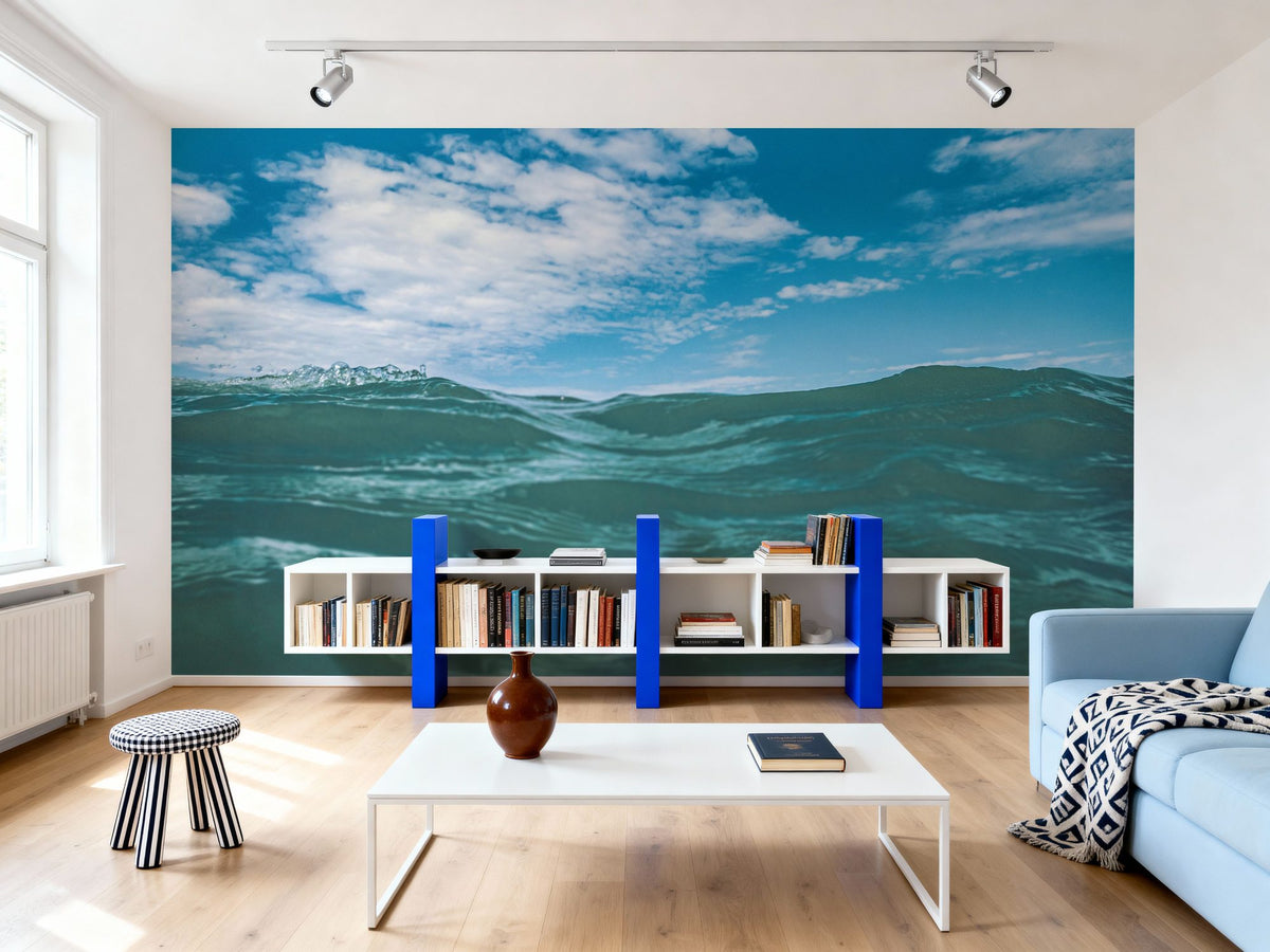 Floating in the Ocean Mural Wallpaper - room preview 02