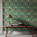 Parrot Paradise Turqouise Mural Wallpaper - room preview 02