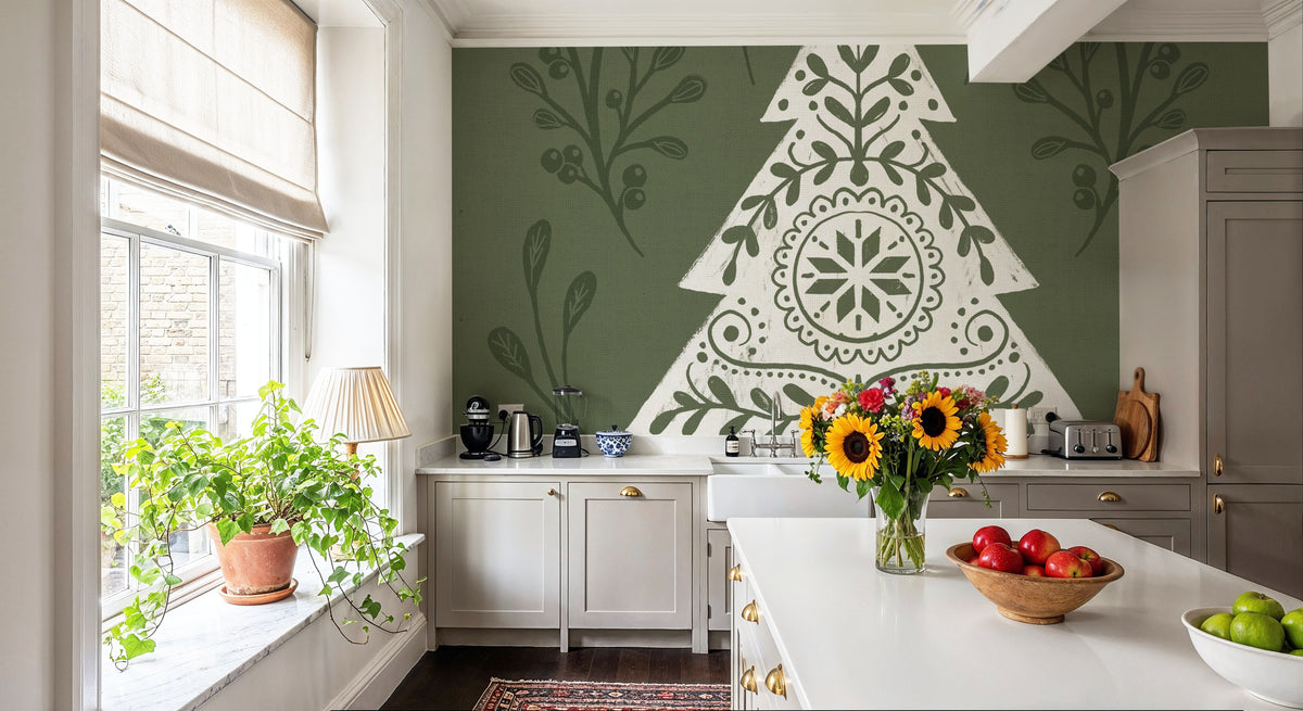 Holiday Form VI Mural Wallpaper - room preview 02