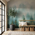 Misty Forest Mural Wallpaper - room preview 02
