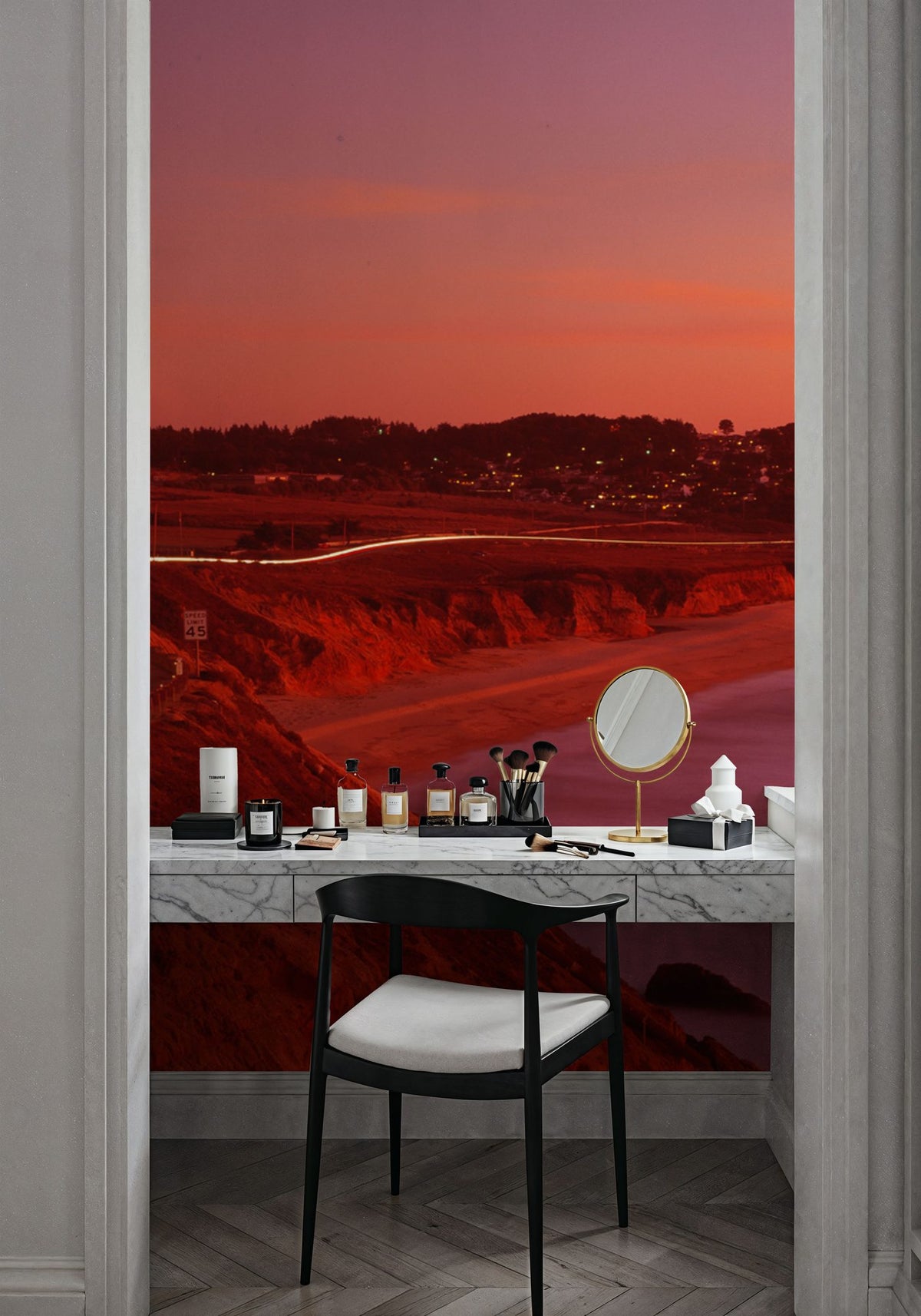 Sunset Coastal Journey Mural Wallpaper - room preview 02