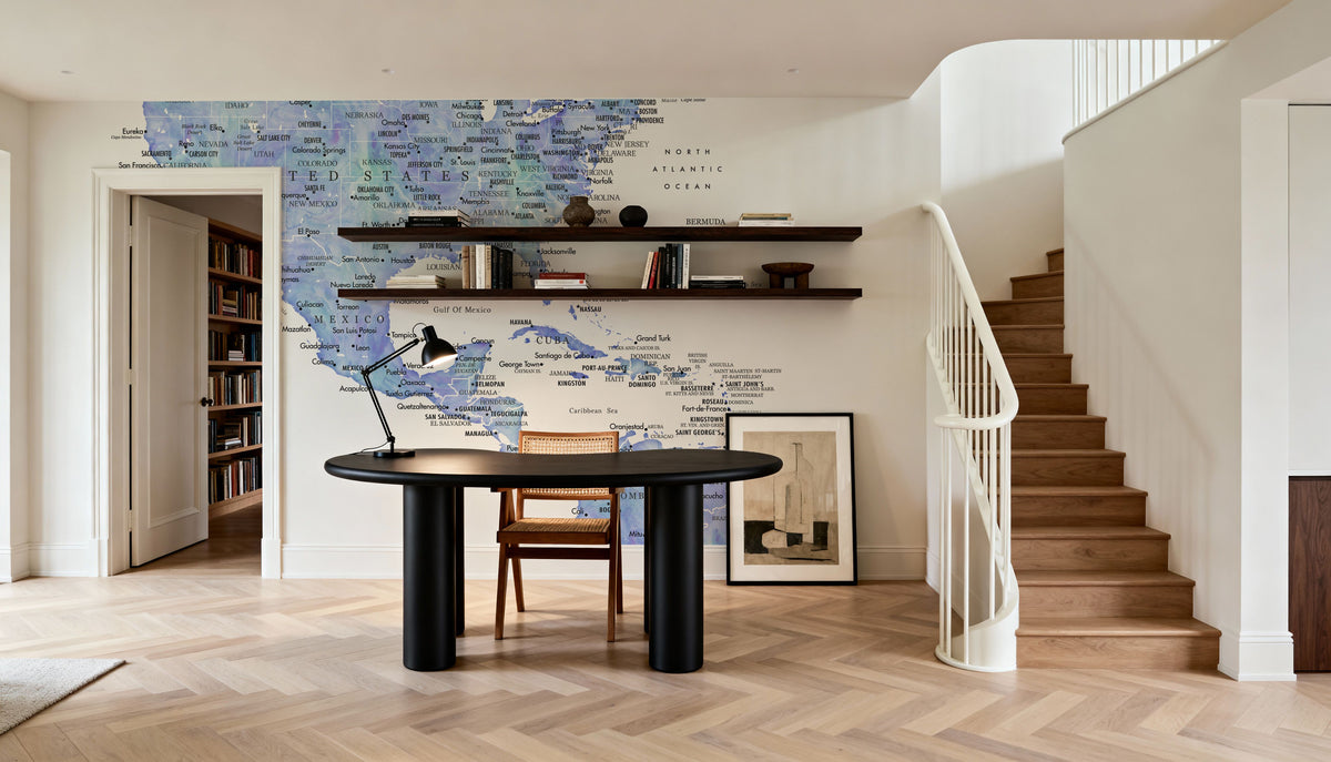 US Mexico Caribbean Map - Isidora Mural Wallpaper - room preview 02