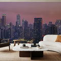 Mauve Metropolis Mural Wallpaper - room preview 02