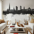 Preston England Skyline Black & White Mural Wallpaper - room preview 02