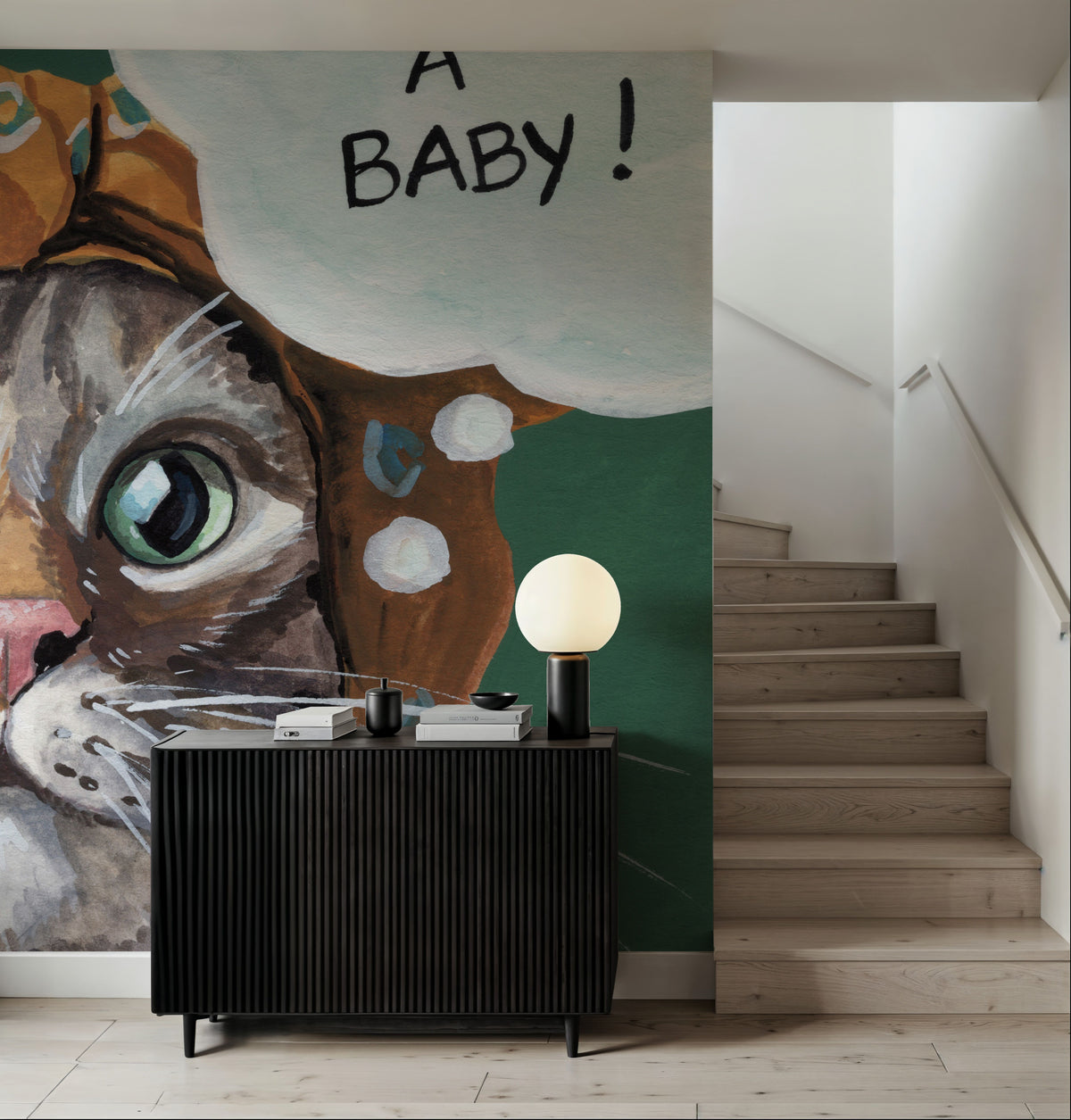 Just a Baby Cat Mural Wallpaper - room preview 02