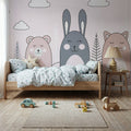 Sleeping Bunny Pink Mural Wallpaper - room preview 02
