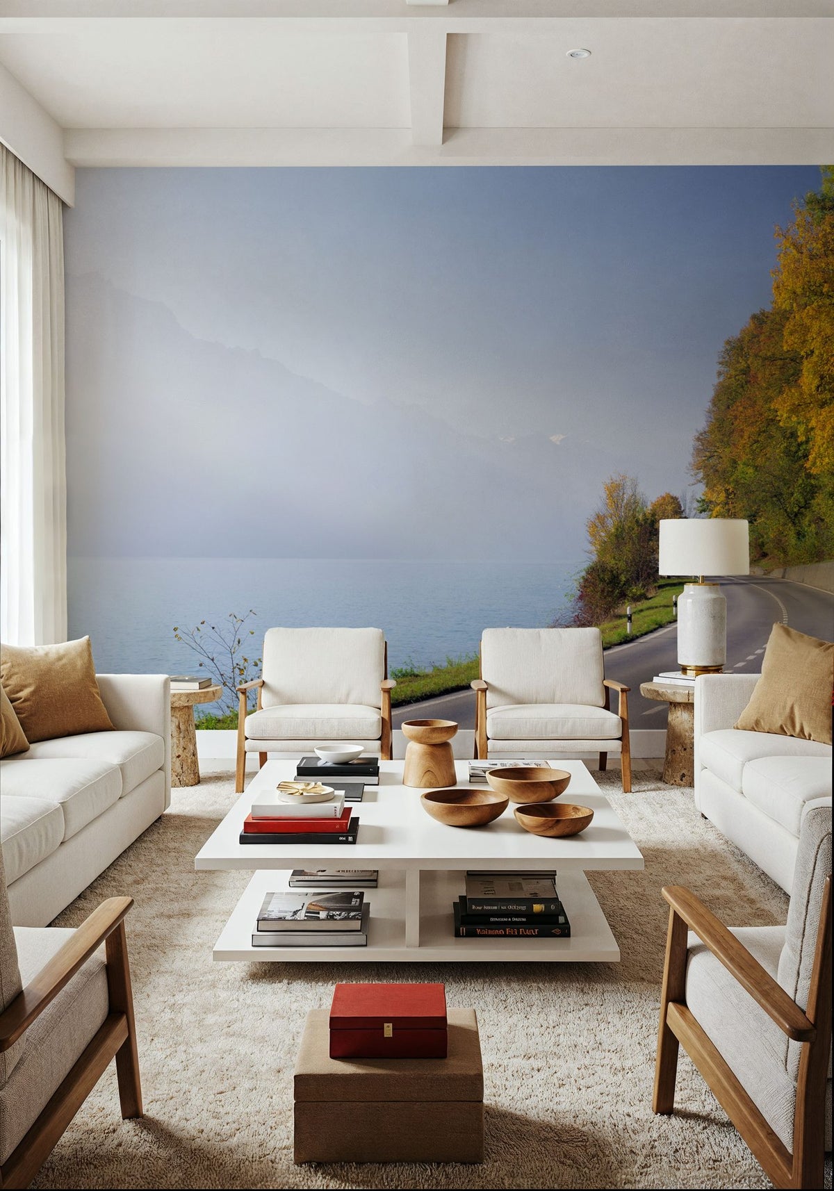 Lakeside Journey Mural Wallpaper - room preview 02