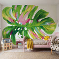 Colorful Tropical Leaf I Mural Wallpaper - room preview 02