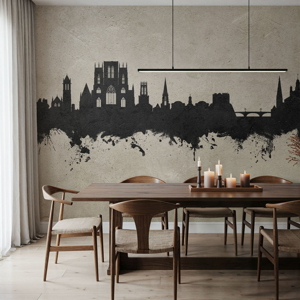 York England Skyline Concrete Mural Wallpaper - room preview 02