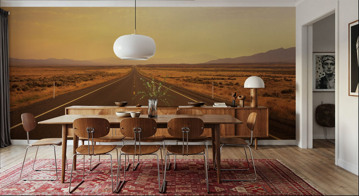 Sunset Highway Mural Wallpaper - Red Tone - room preview 02