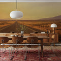 Sunset Highway Mural Wallpaper - Red Tone - room preview 02