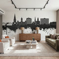Fredericton Canada Skyline Black & White Mural Wallpaper - room preview 02