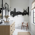 Tirana Skyline Black & White Mural Wallpaper - room preview 02