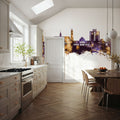 Georgetown Guyana Skyline Purple & Gold Mural Wallpaper - room preview 02