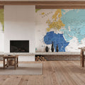 World Map Cities - Elisenda Mural Wallpaper - room preview 02