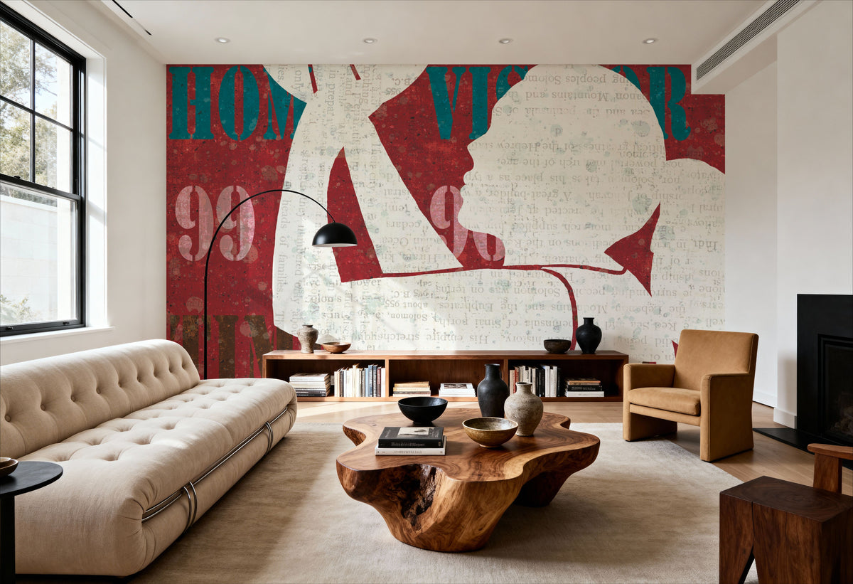 Womens Scoreboard Basketball Mural Wallpaper - room preview 02