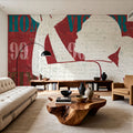 Womens Scoreboard Basketball Mural Wallpaper - room preview 02