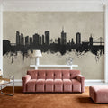 Lagos Nigeria Skyline Concrete Mural Wallpaper - room preview 02