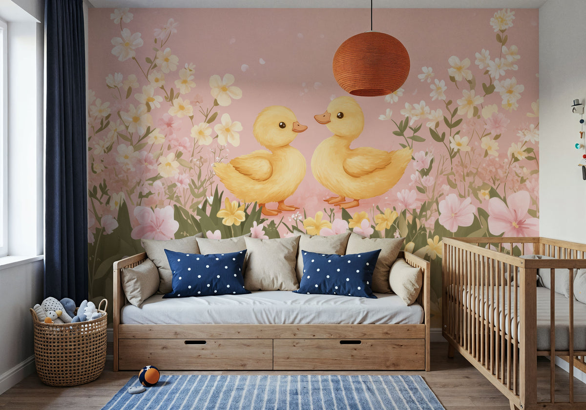 Delightful Ducklings Mural Wallpaper - room preview 02