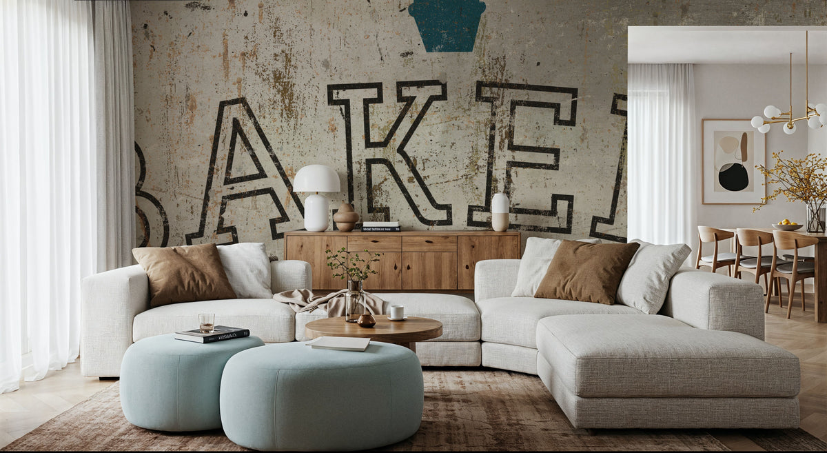 Vintage Bakery Sign Mural Wallpaper - room preview 02