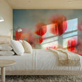 Poppies in a Field Mural Wallpaper - room preview 02