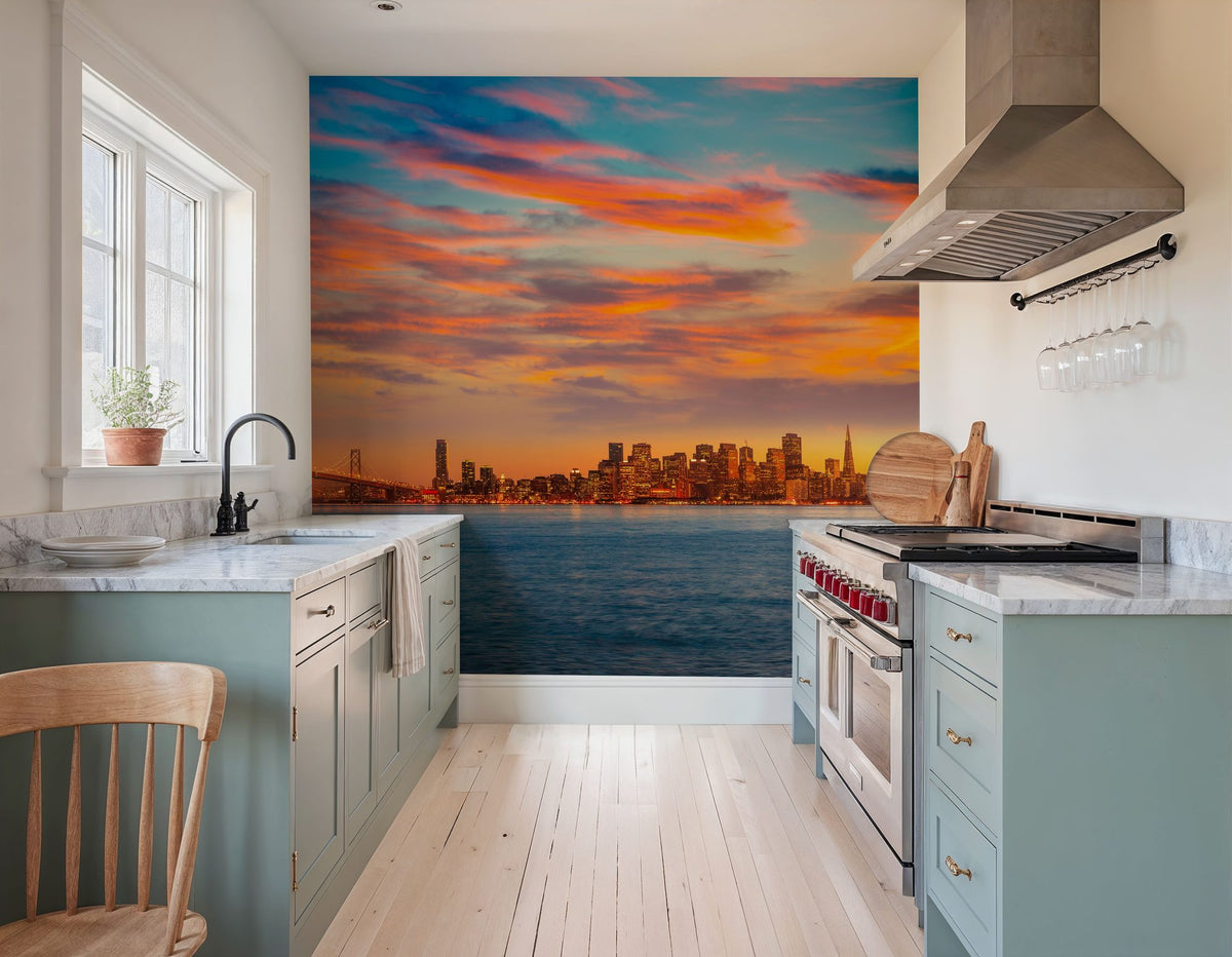 Bay Sunset Mural Wallpaper - room preview 02