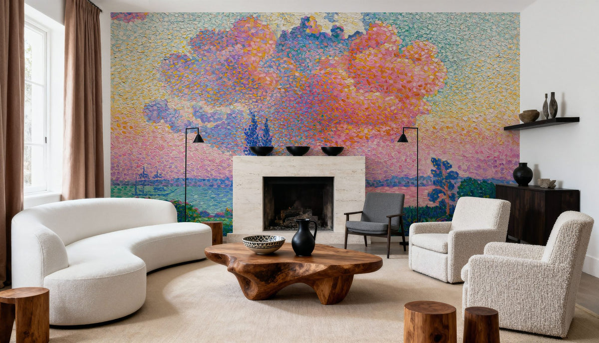 The Pink Cloud Mural Wallpaper - room preview 02