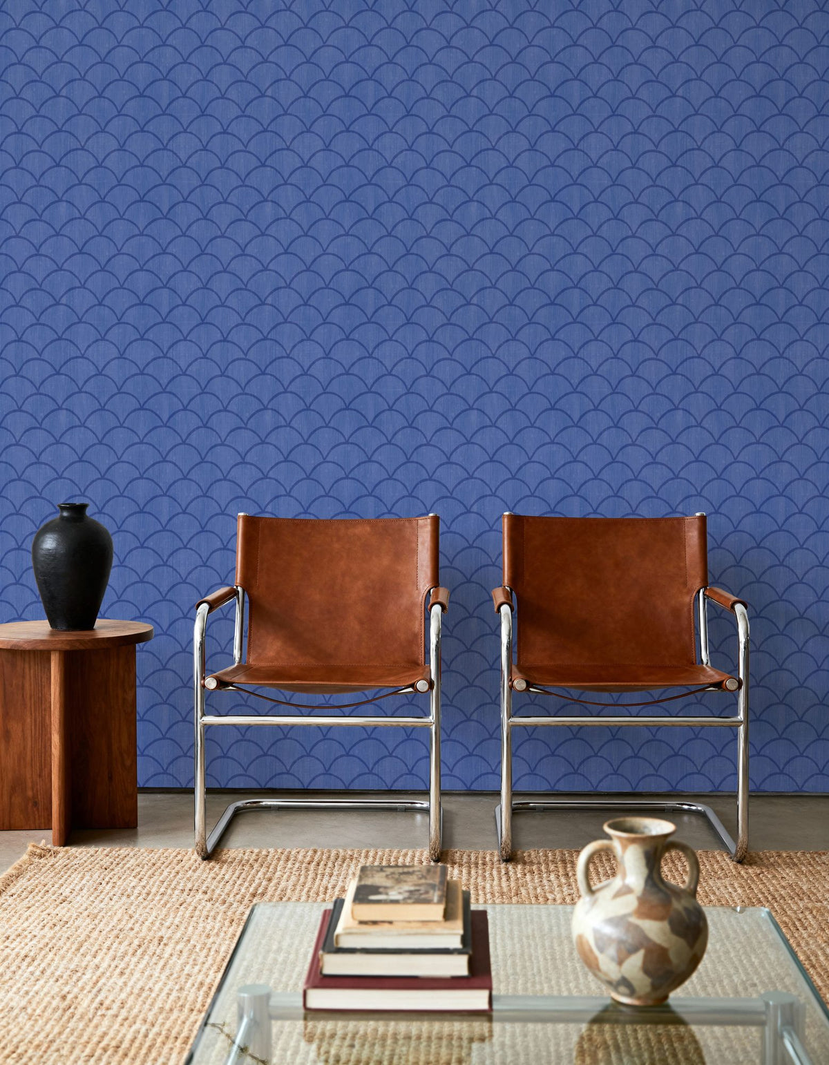 Coastal Scales Blue Mural Wallpaper - room preview 02