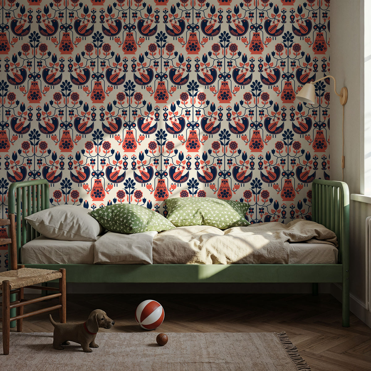Dandi Scandi, Coral Mural Wallpaper - room preview 02