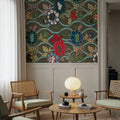 Japanese Flower Fans Mural Wallpaper - room preview 02