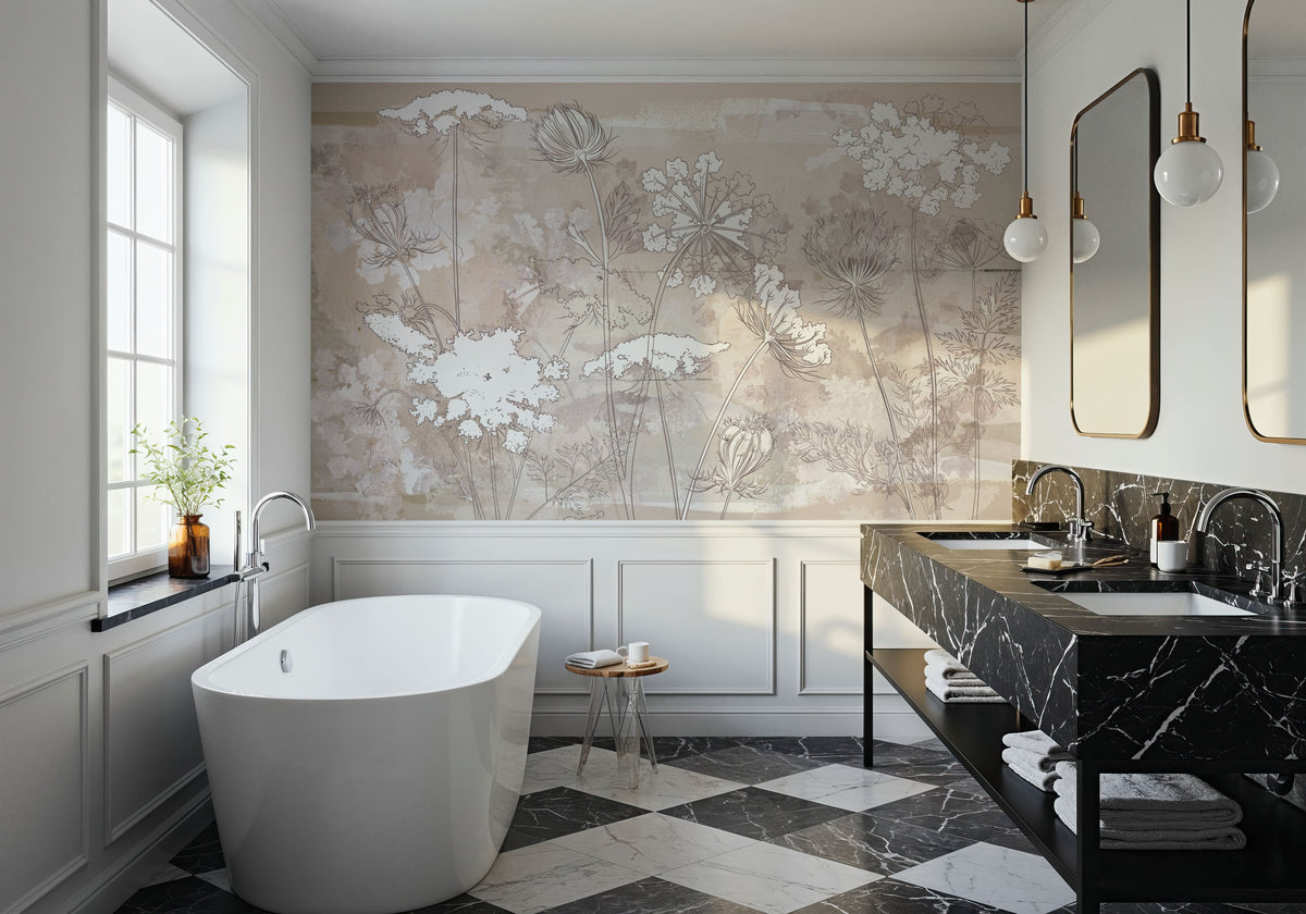 Wildflower Fresco Mural Wallpaper - room preview 02