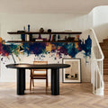 Iowa City Skyline Blu & Bronze Mural Wallpaper - room preview 02