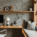 Negative Leaf, Stone Mural Wallpaper - room preview 02