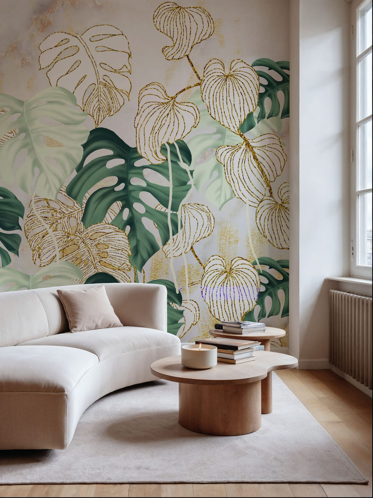 Weird Leaves Mural Wallpaper - room preview 02