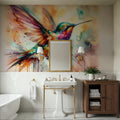 Iridescent Hummingbird Mid Flight Mural Wallpaper - room preview 02