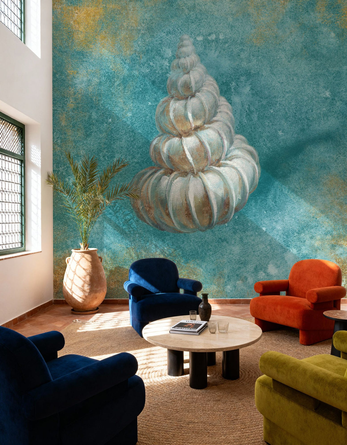Treasures From the Sea Aqua I Mural Wallpaper - room preview 02