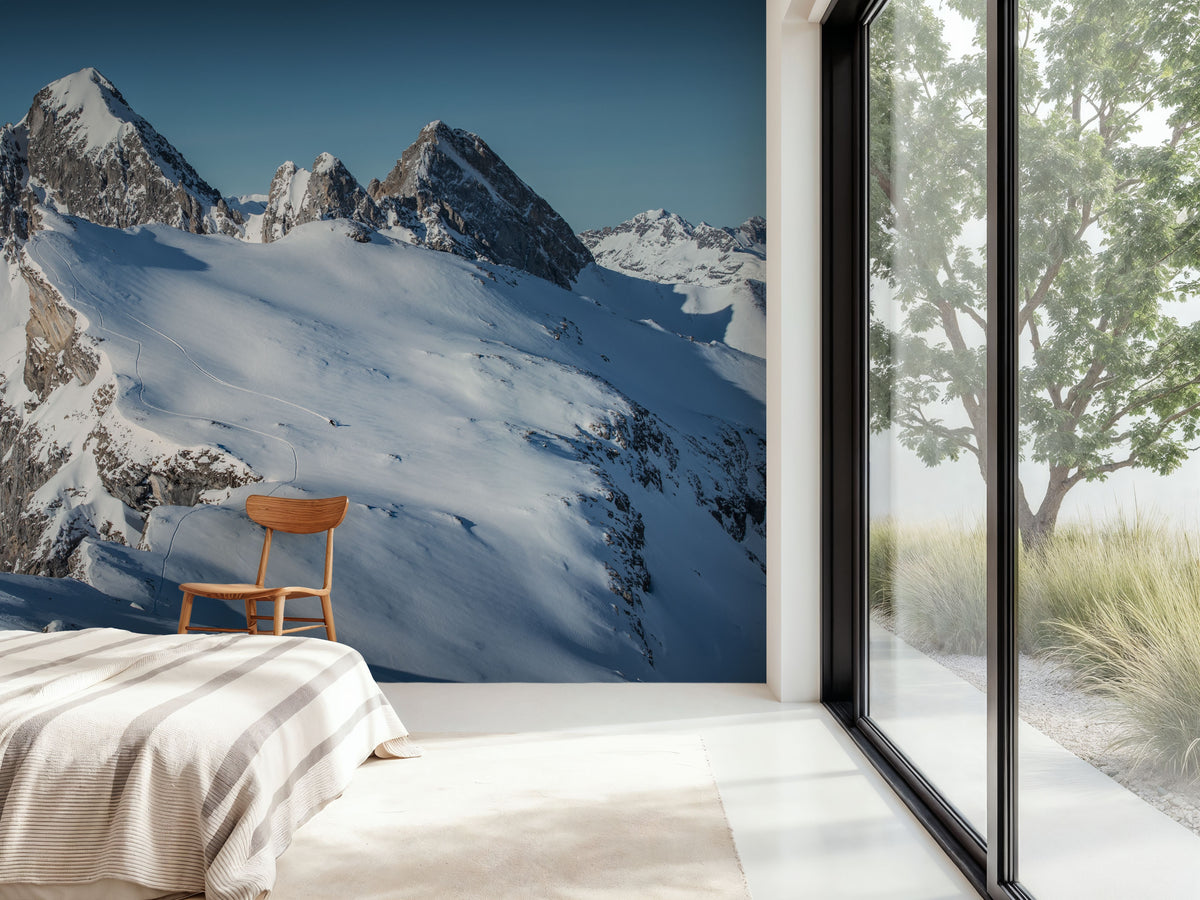 Skiing Hasenfluh Mural Wallpaper - room preview 02