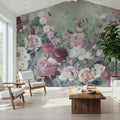 Rose Garden Green Mural Wallpaper - room preview 02