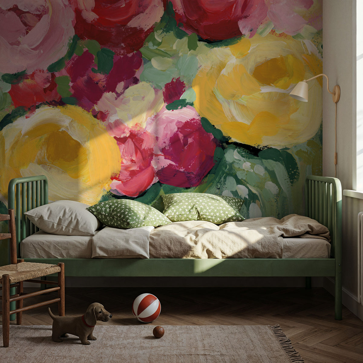 Spring Florals in Vase I Mural Wallpaper - room preview 02