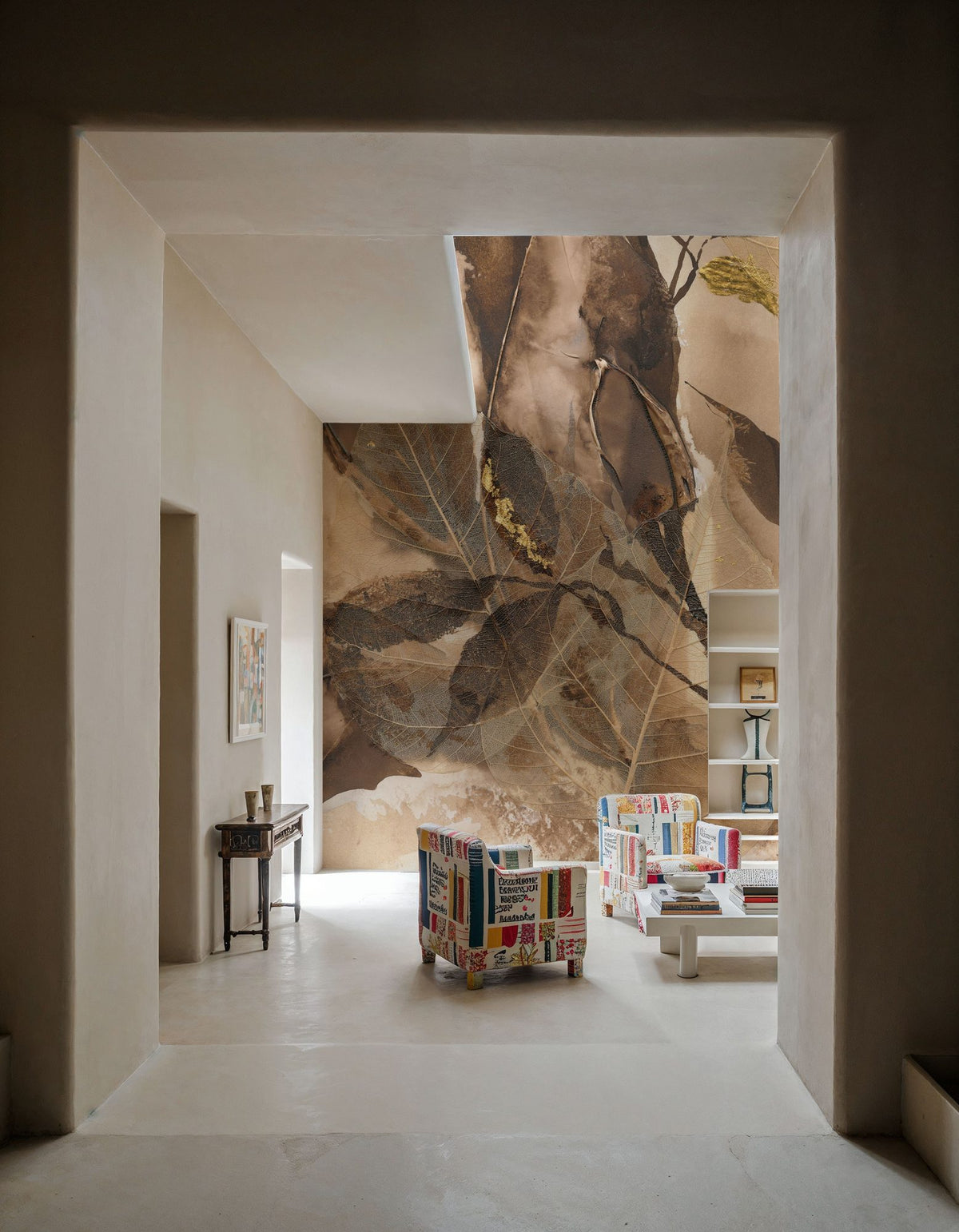 Gilded Leaf Collage II Mural Wallpaper - room preview 02