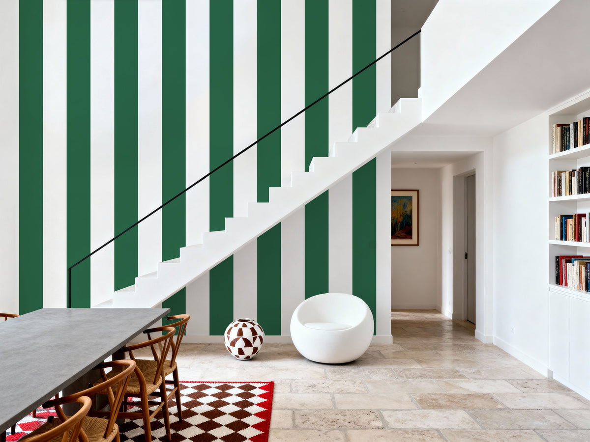 Circus Stripes, Salamander Green Mural Wallpaper - room preview 02