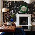 Woodland Whimsy I Black Mural Wallpaper - room preview 02