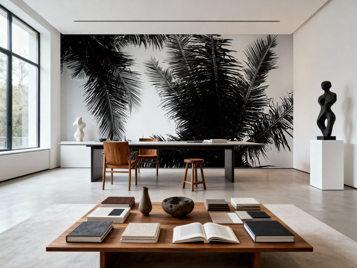 Palm Tree Looking Up I Mural Wallpaper - room preview 02