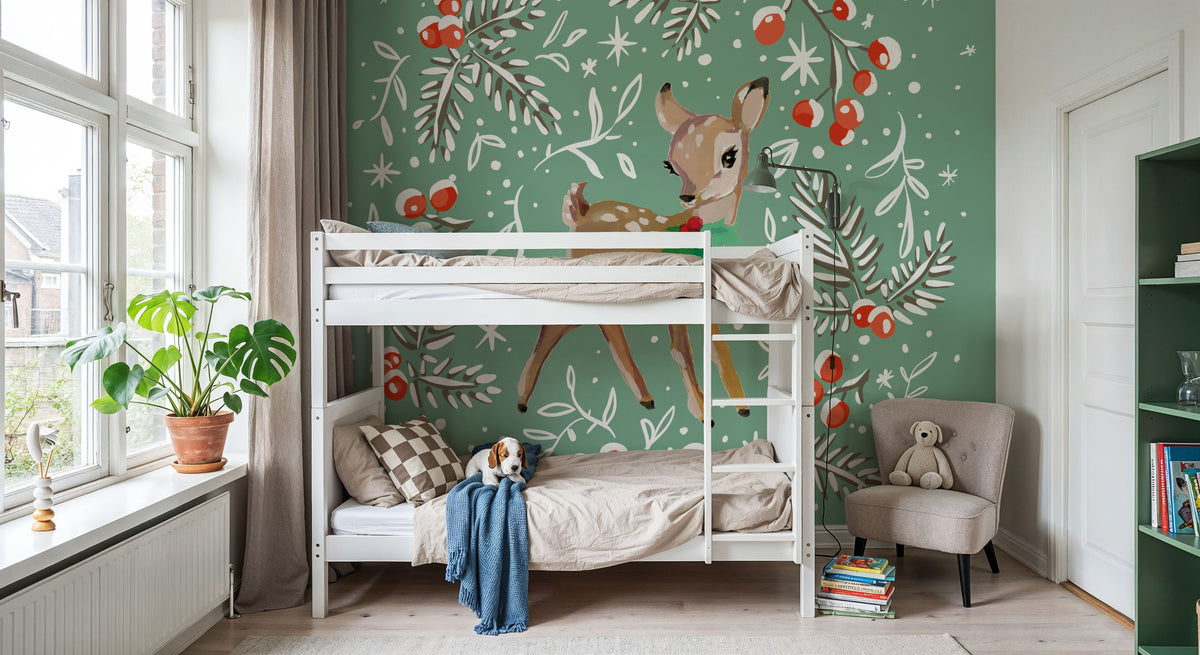 Vintage Christmas I Mural Wallpaper - room preview 02