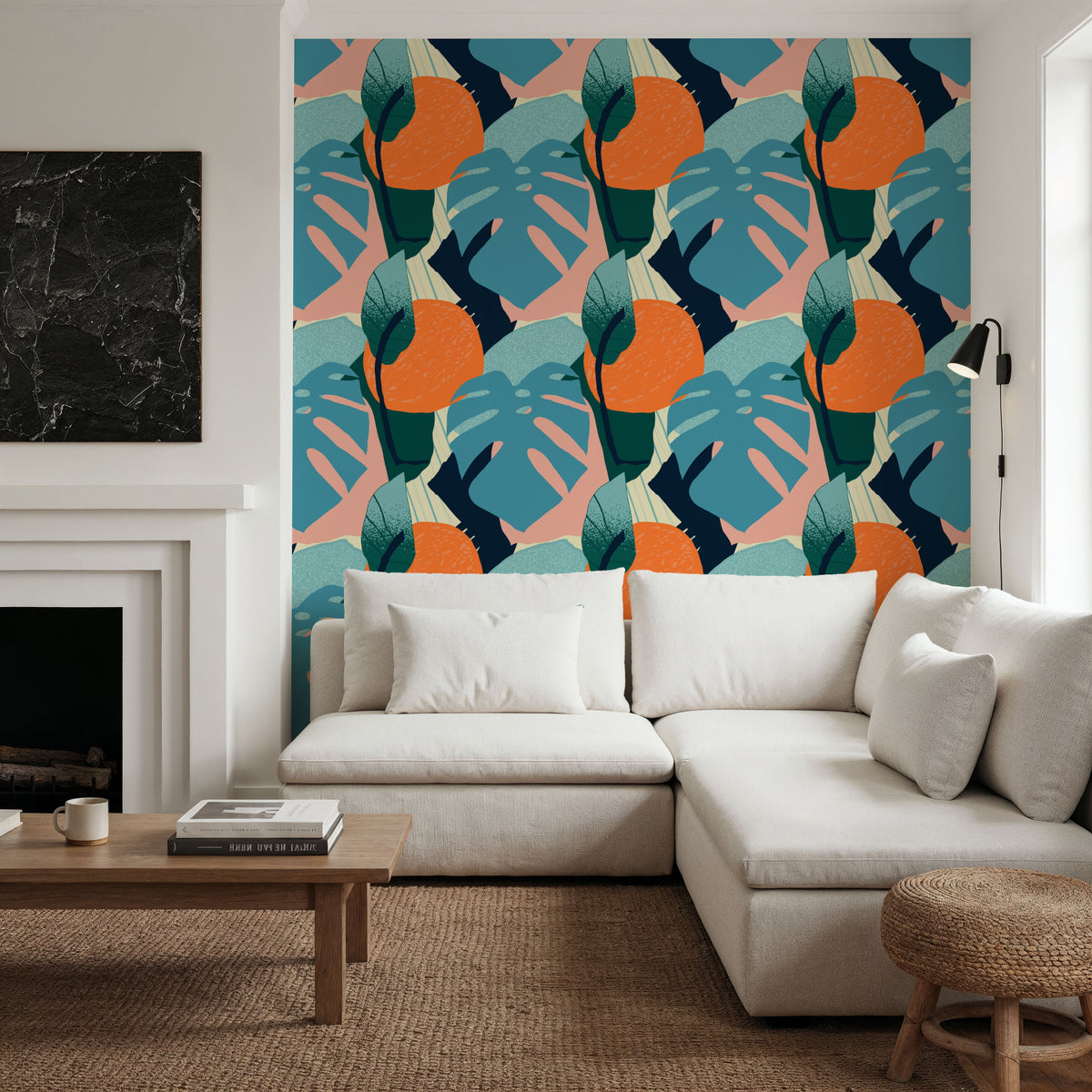 Orange Juice Mural Wallpaper - room preview 02