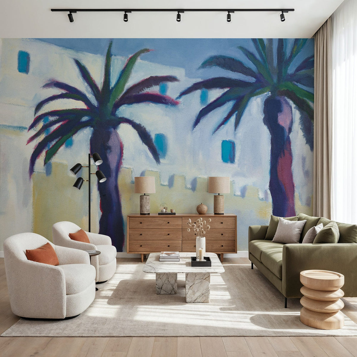 Palm Trees and Rugs Mural Wallpaper - room preview 02